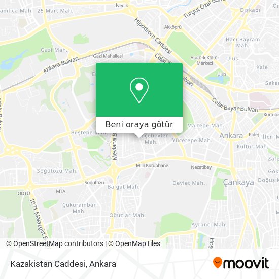 Kazakistan Caddesi harita