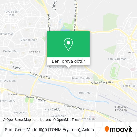 Spor Genel Müdürlüğü (TOHM Eryaman) harita