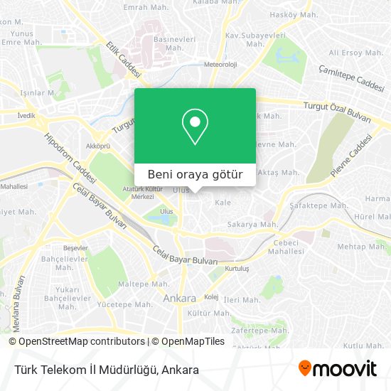Türk Telekom İl Müdürlüğü harita