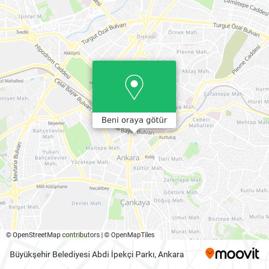 Büyükşehir Belediyesi Abdi İpekçi Parkı harita