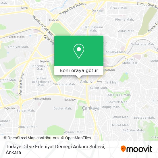 Türkiye Dil ve Edebiyat Derneği Ankara Şubesi harita