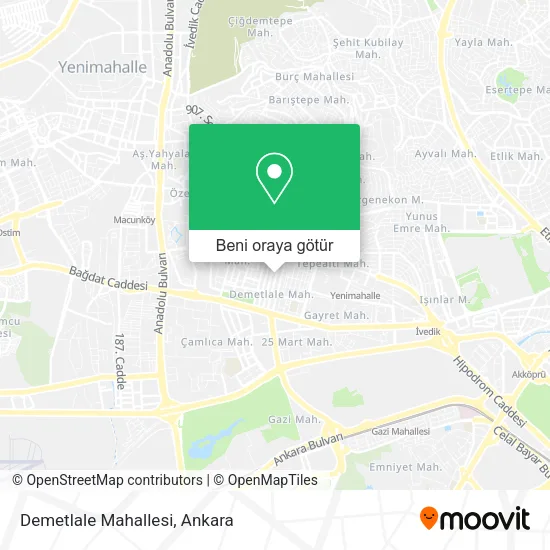 Demetlale Mahallesi harita