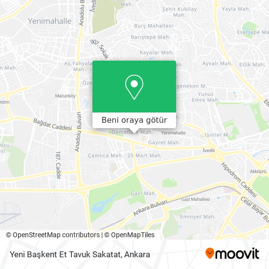 Yeni Başkent Et Tavuk Sakatat harita