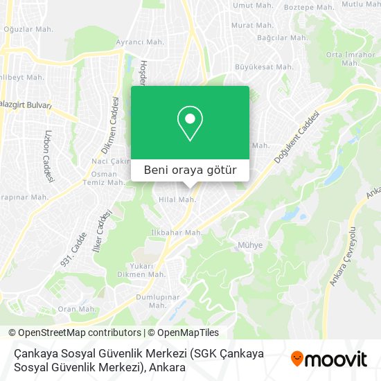 Çankaya Sosyal Güvenlik Merkezi harita
