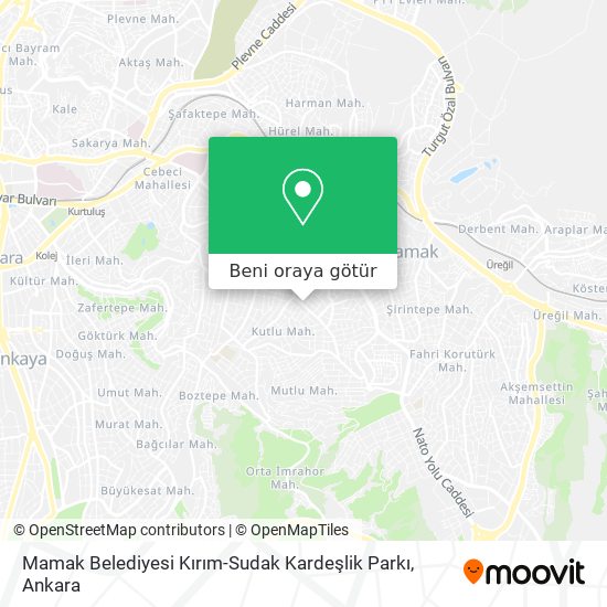 Mamak Belediyesi Kırım-Sudak Kardeşlik Parkı harita