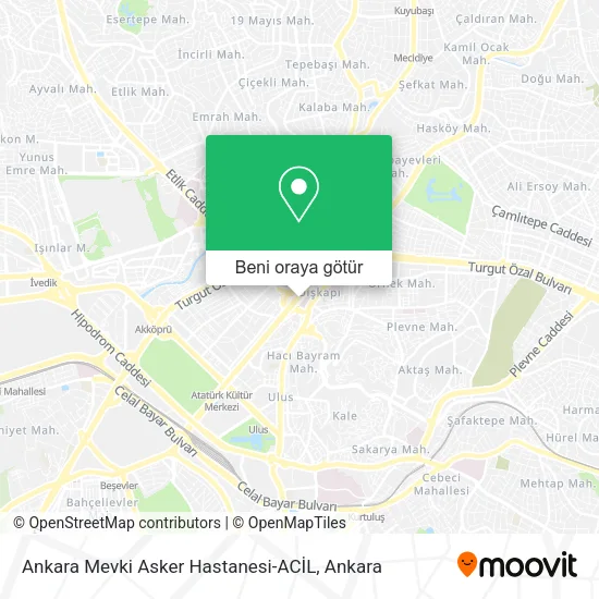 Ankara Mevki Asker Hastanesi-ACİL harita