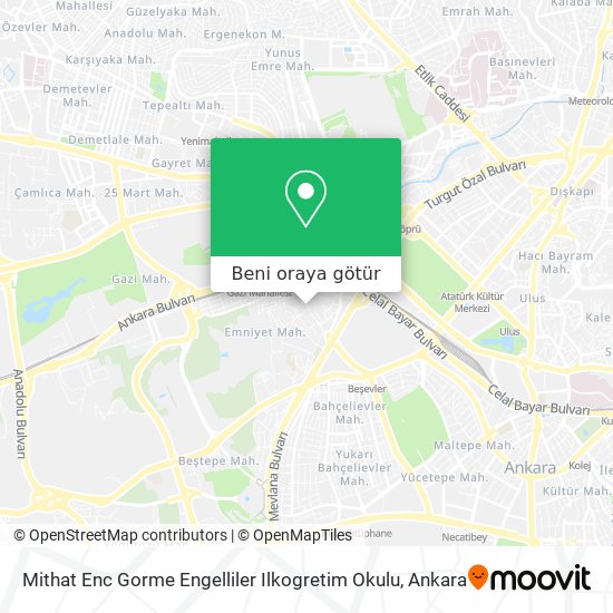 Mithat Enc Gorme Engelliler Ilkogretim Okulu harita