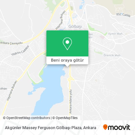 Akgünler Massey Ferguson Gölbaşı Plaza harita
