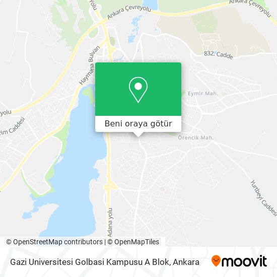 Gazi Universitesi Golbasi Kampusu A Blok harita