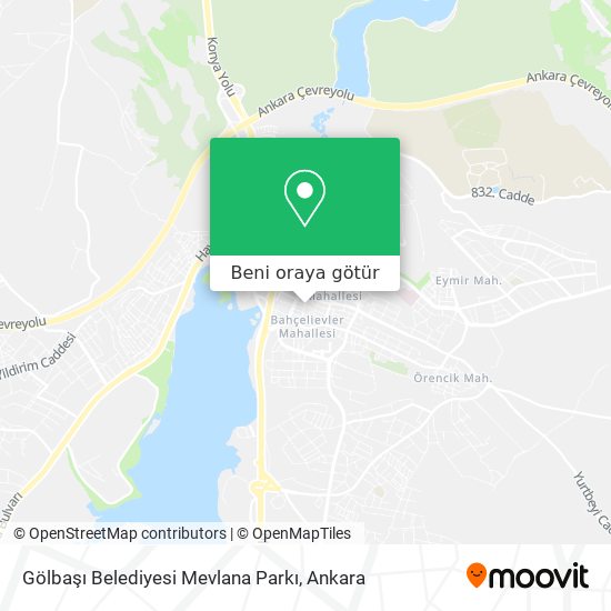 Gölbaşı Belediyesi Mevlana Parkı harita