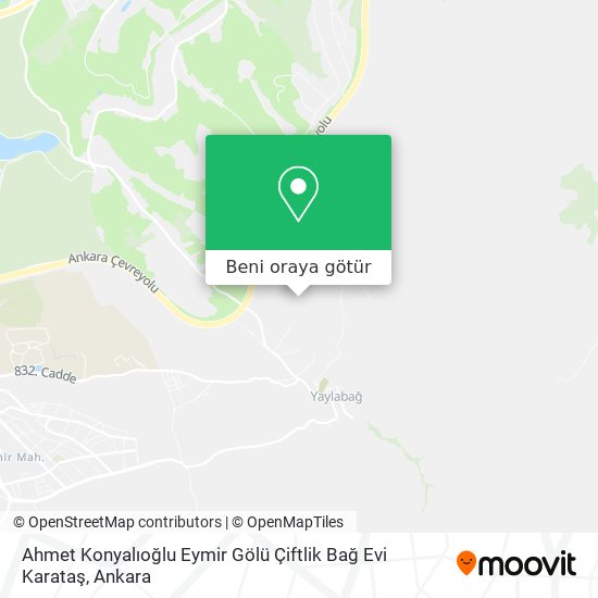 Ahmet Konyalıoğlu Eymir Gölü Çiftlik Bağ Evi Karataş harita