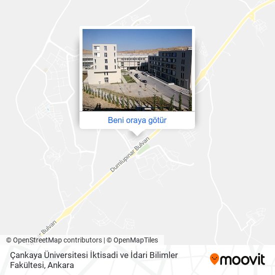 Çankaya Üniversitesi İktisadi ve İdari Bilimler Fakültesi harita