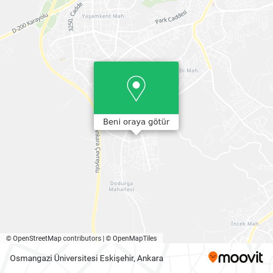 Osmangazi Üniversitesi Eskişehir harita