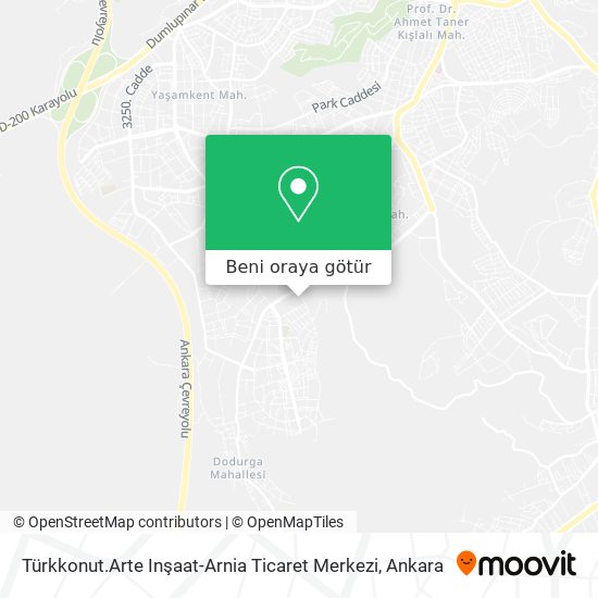 Türkkonut.Arte Inşaat-Arnia Ticaret Merkezi harita