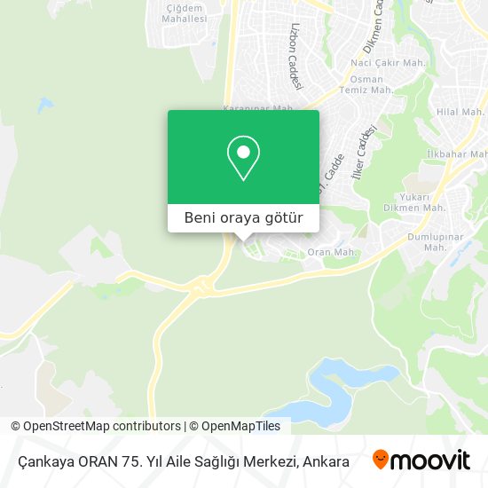 Çankaya ORAN 75. Yıl Aile Sağlığı Merkezi harita