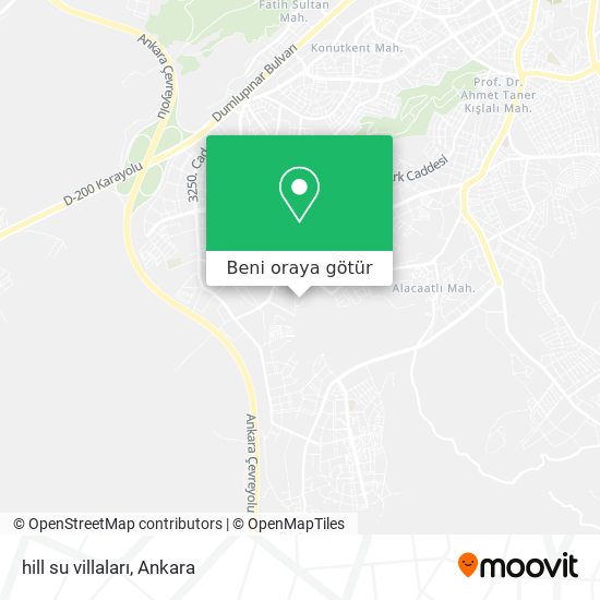 hill su villaları harita