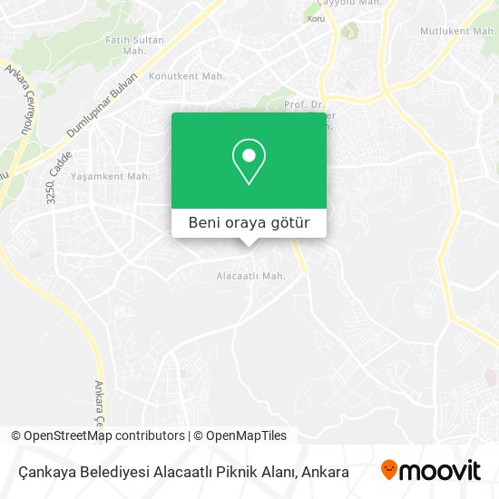 Çankaya Belediyesi Alacaatlı Piknik Alanı harita