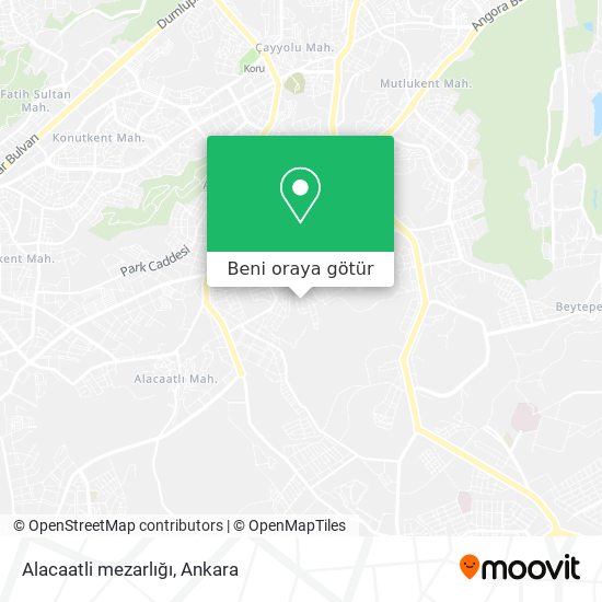 Alacaatli mezarlığı harita