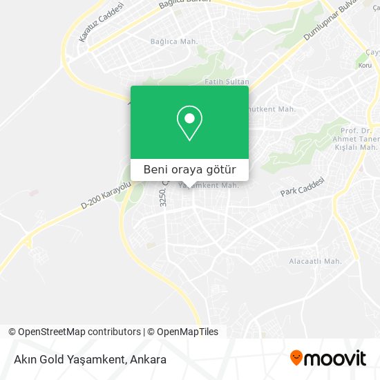 Akın Gold Yaşamkent harita