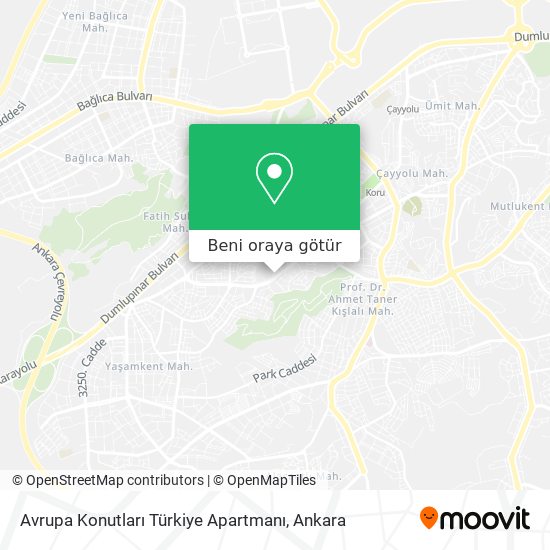 Avrupa Konutları Türkiye Apartmanı harita