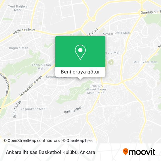 Ankara İhtisas Basketbol Kulübü harita