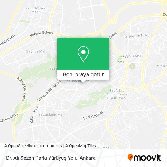 Dr. Ali Sezen Parkı Yürüyüş Yolu harita