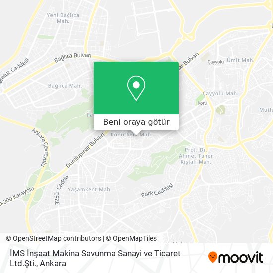 İMS İnşaat Makina Savunma Sanayi ve Ticaret Ltd.Şti. harita