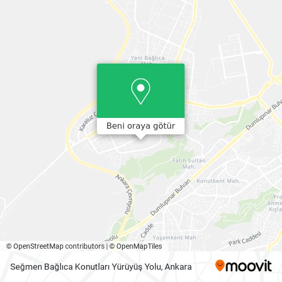 Seğmen Bağlıca Konutları Yürüyüş Yolu harita