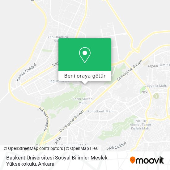 Başkent Üniversitesi Sosyal Bilimler Meslek Yüksekokulu harita