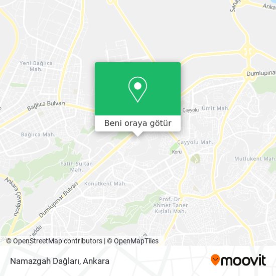 Namazgah Dağları harita
