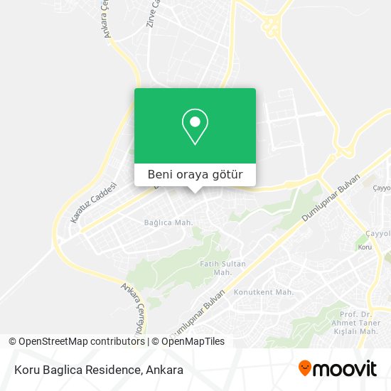 Koru Baglica Residence harita