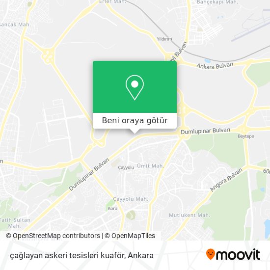 çağlayan askeri tesisleri kuaför harita