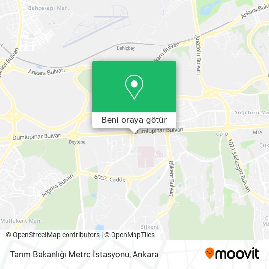Tarım Bakanlığı Metro İstasyonu harita