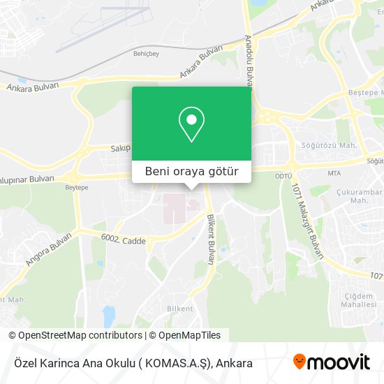 Özel Karinca Ana Okulu  ( KOMAS.A.Ş) harita
