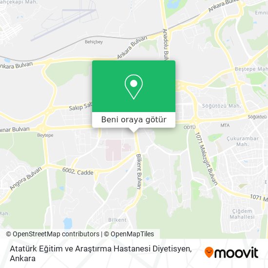 Atatürk Eğitim ve Araştırma Hastanesi Diyetisyen harita