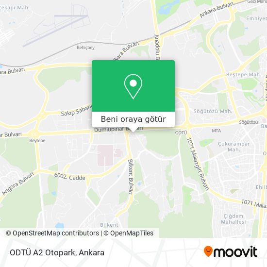 ODTÜ A2 Otopark harita