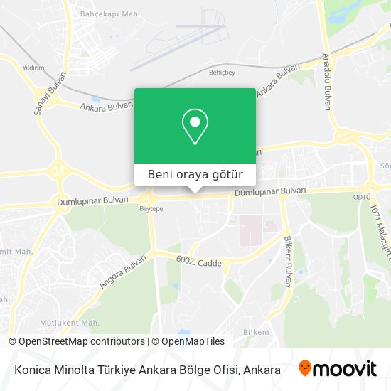 Konica Minolta Türkiye Ankara Bölge Ofisi harita