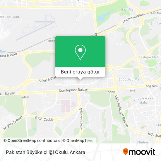 Pakistan Büyükelçiliği Okulu harita
