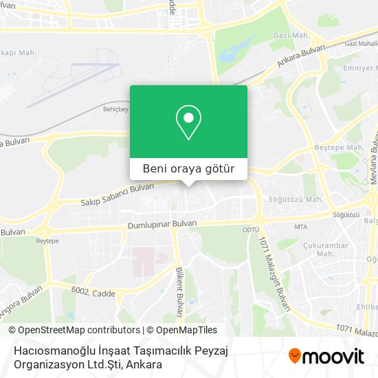 Hacıosmanoğlu İnşaat Taşımacılık Peyzaj Organizasyon Ltd.Şti harita