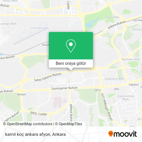 kamil koç ankara afyon harita