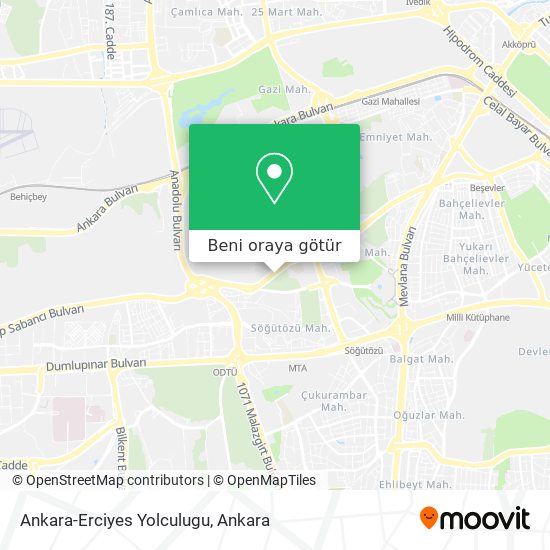 Ankara-Erciyes Yolculugu harita