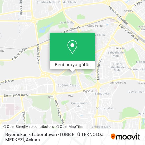Biyomekanik Laboratuvarı -TOBB ETÜ TEKNOLOJI MERKEZİ harita