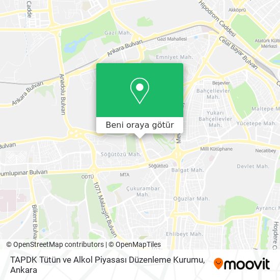 TAPDK Tütün ve Alkol Piyasası Düzenleme Kurumu harita