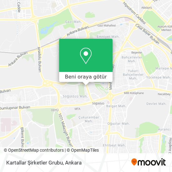 Kartallar Şirketler Grubu harita
