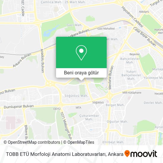 TOBB ETÜ Morfoloji Anatomi Laboratuvarları harita