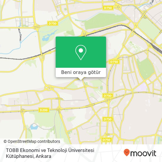 TOBB Ekonomi ve Teknoloji Üniversitesi Kütüphanesi harita