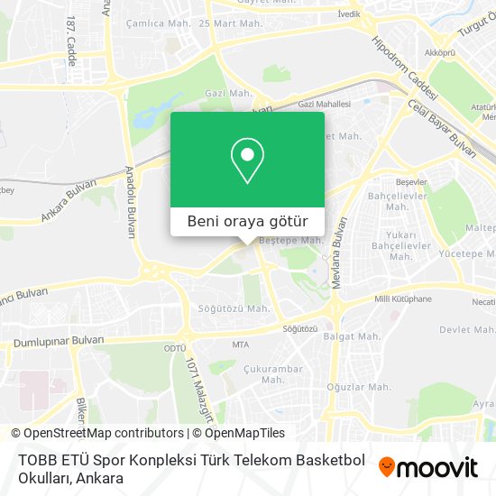 TOBB ETÜ Spor Konpleksi Türk Telekom Basketbol Okulları harita