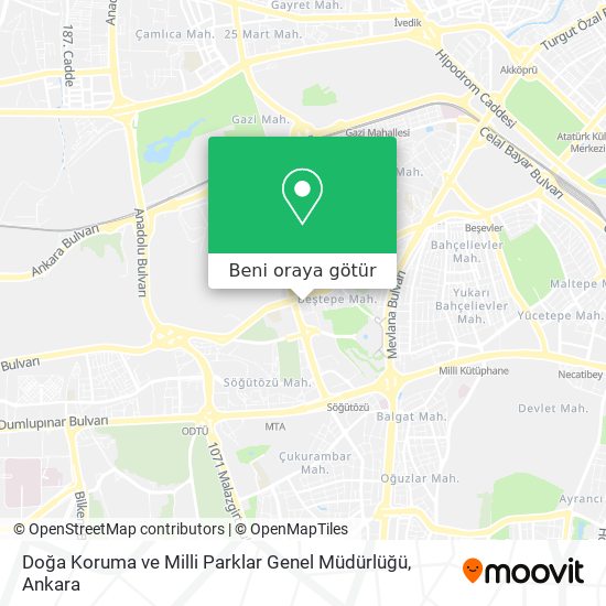 Doğa Koruma ve Milli Parklar Genel Müdürlüğü harita