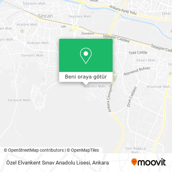 Özel Elvankent Sınav Anadolu Lisesi harita
