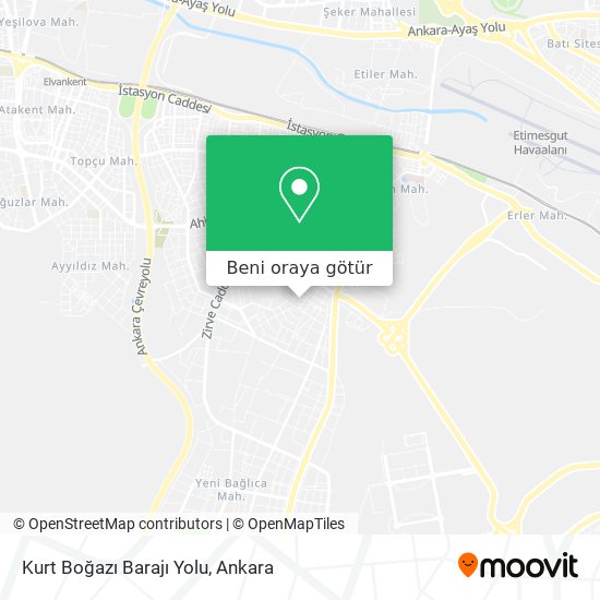 Kurt Boğazı Barajı Yolu harita